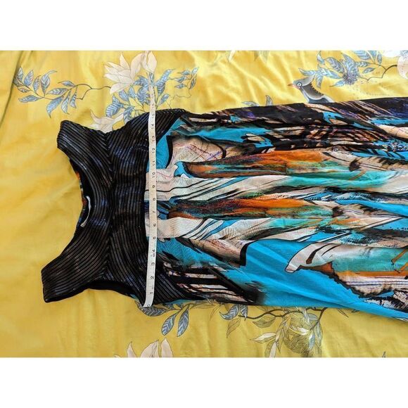 DIDIER parakian layered mesh cocktail dress sz 8 colorful sleeveless mini euc - Picture 5 of 7